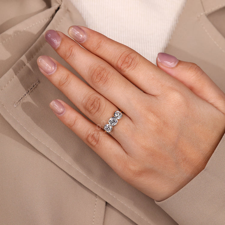 Cushion Old European Cut Ring refined open gallery style.
