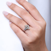 Lab grown marquise diamond seven stone ring.
