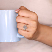 Marquise cut ring nature inspired leaf detailing.
