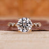 Round engagement ring with 4 prong setting.
