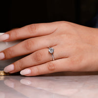 White gold ring and simple engagement ring.
