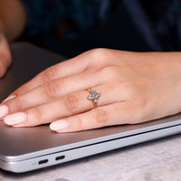 Shared prong ring with 6 prong setting.
