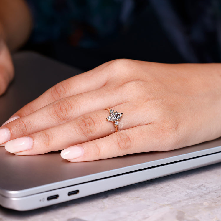 Shared prong ring with 6 prong setting.
