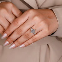Basket Engagement Ring with lab grown marquise diamond.
