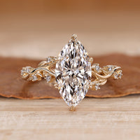 Marquise diamond ring nature inspired style.