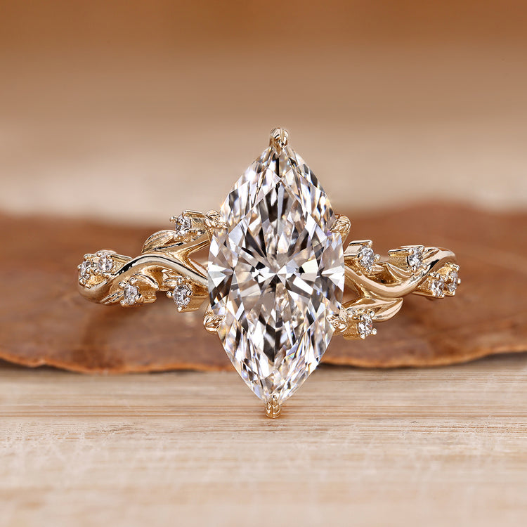 Marquise diamond ring nature inspired style.