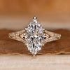 Marquise diamond ring solitaire Art Deco style.