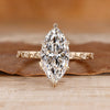 Marquise diamond ring with solitaire setting.