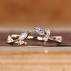Marquise and round cut wedding band open gap.