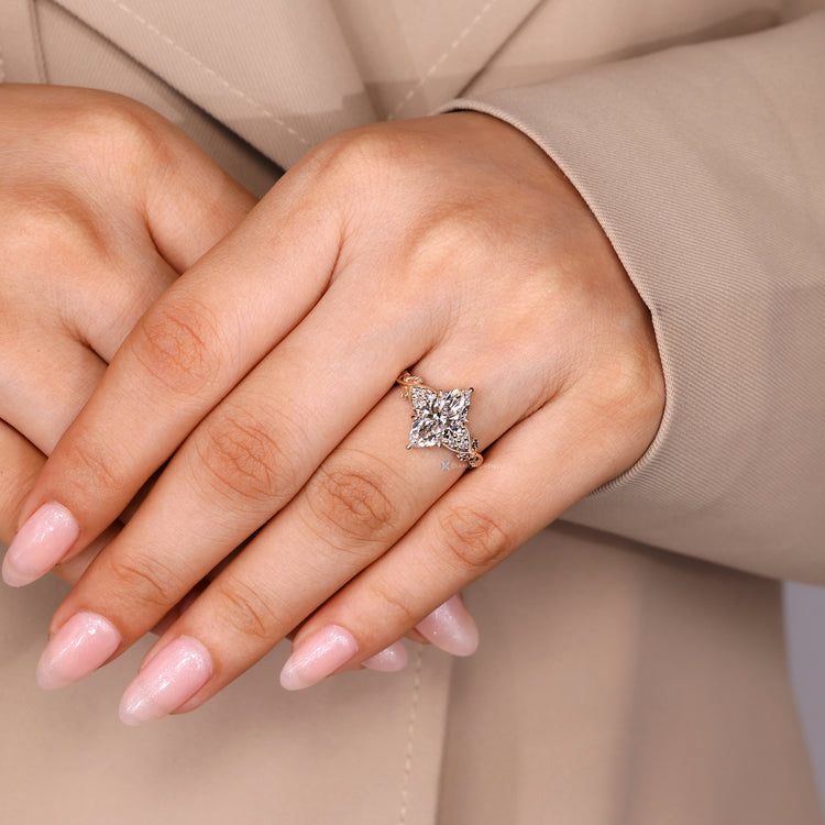 IGI certified marquise diamond ring six claw set.