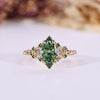 Marquise cut diamond ring trillion side stones.