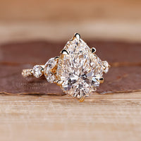 IGI certified pear cut engagement ring design.
