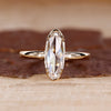 Moval rose cut diamond ring solitaire double claw prong.
