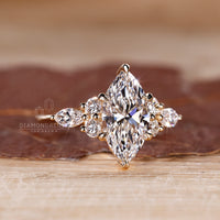 IGI certified marquise diamond ring design.
