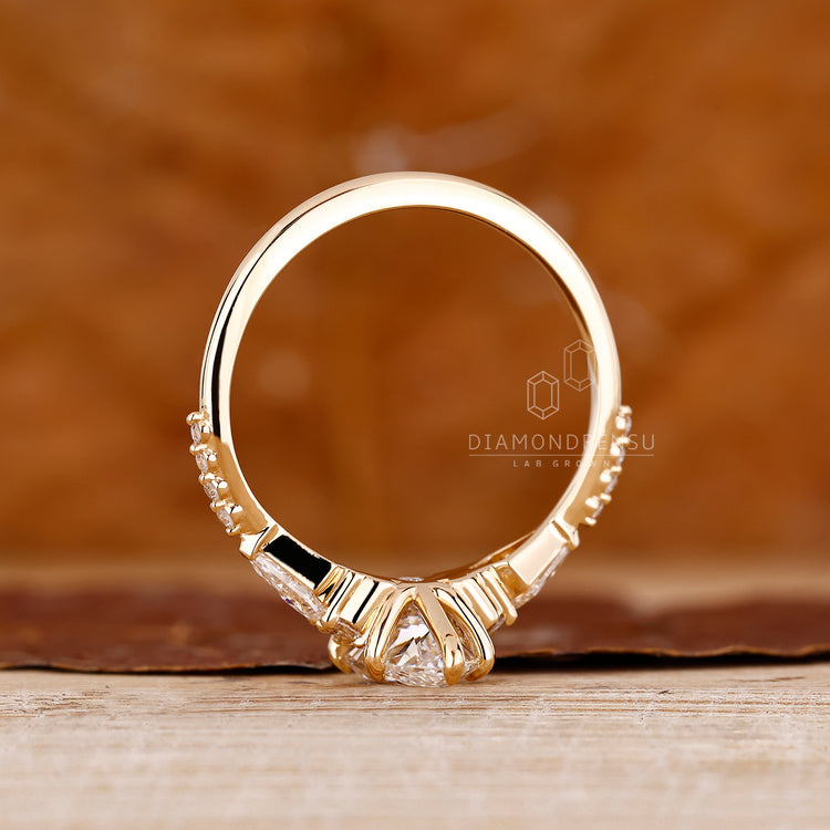 IGI certified handmade marquise diamond ring.
