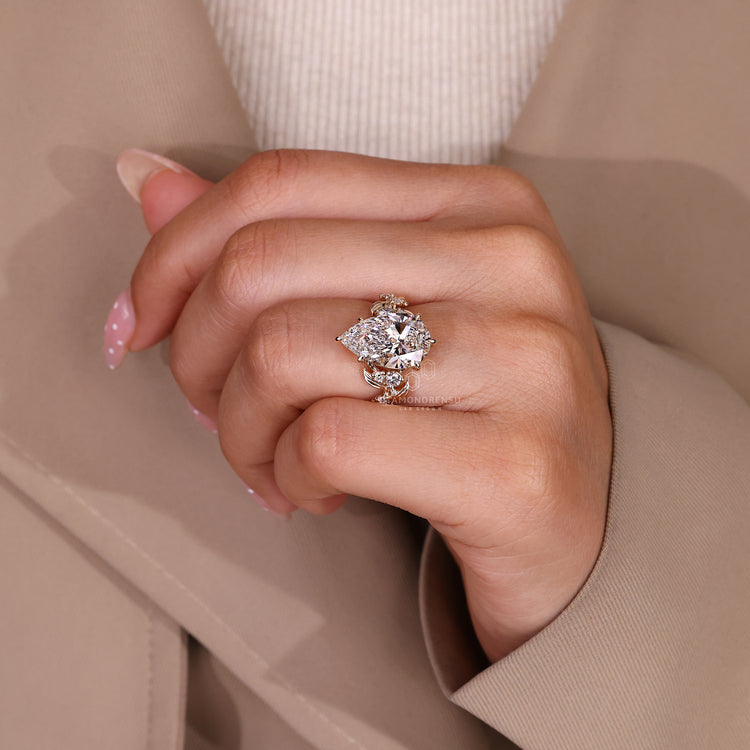 Lab Grown Pear Cut Diamond Engagement Ring design.
