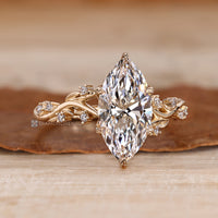 Nature inspired marquise diamond ring.