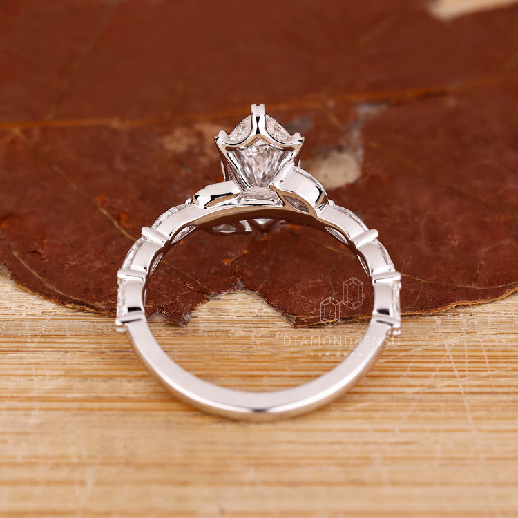 Nature inspired engagement ring available in 1 to 2 CT.
