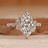 Nature inspired marquise diamond ring design