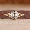 Cushion Old Mine Cut Ring bezel solitaire style.
