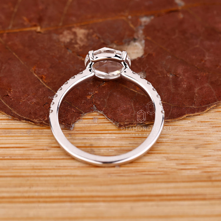 IGI certified handmade round rose cut diamond ring.
