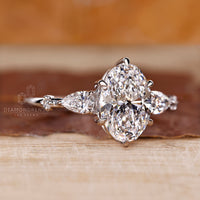 IGI certified oval cut diamond ring design.
