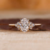Oval cut diamond ring seven stone muse cathedral set.
