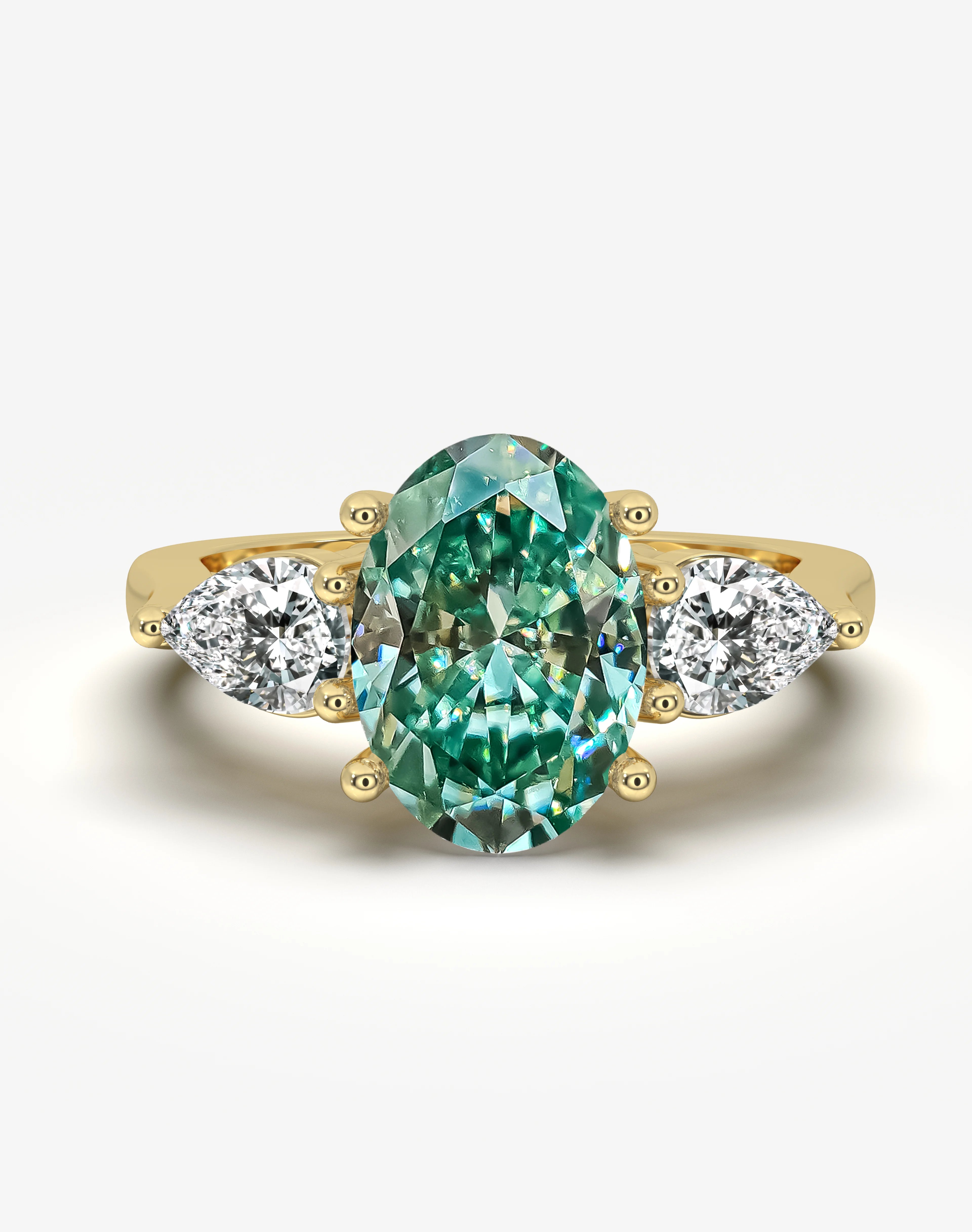 Moissanite Three Stone Engagement Rings