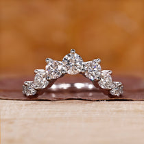 U shape diamond band in white gold.
