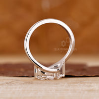 White Gold Ring with east west setting and custom design.
