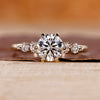 Yellow gold engagement ring with round diamond engagement ring.

