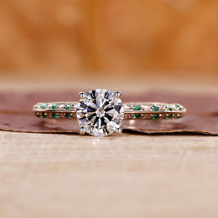 Double side eternity ring with round cut lab grown diamonds.
