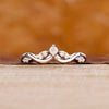Cluster Wedding Band with round cut moonstones in white gold.

