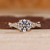 Twisted Pave Engagement Ring with round cut lab grown diamond.

