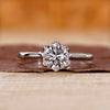 Solitaire engagement ring with round diamond engagement ring.
