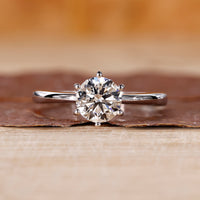 Solitaire engagement ring and round cut diamond ring.
