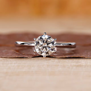 Solitaire engagement ring and round cut diamond ring.
