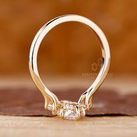 Yellow gold engagement ring and 3 stone diamond ring.
