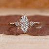 Marquise diamond engagement ring and 3 stone diamond ring.
