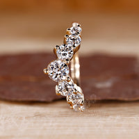 7 Stone Diamond Band in custom handmade U shape style.
