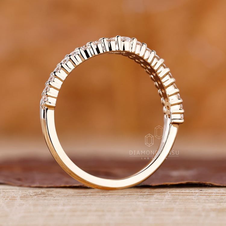 Lab grown diamond set in handmade band.