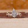 Pear shaped engagement ring in yellow gold diamond ring.
