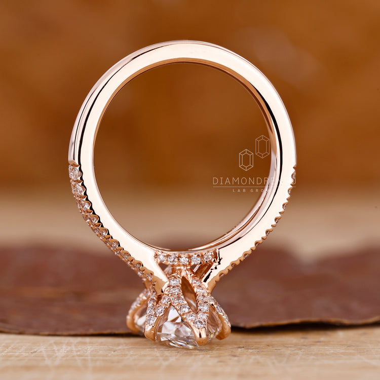 Buy Engagement ring with rose gold engagement ring.
