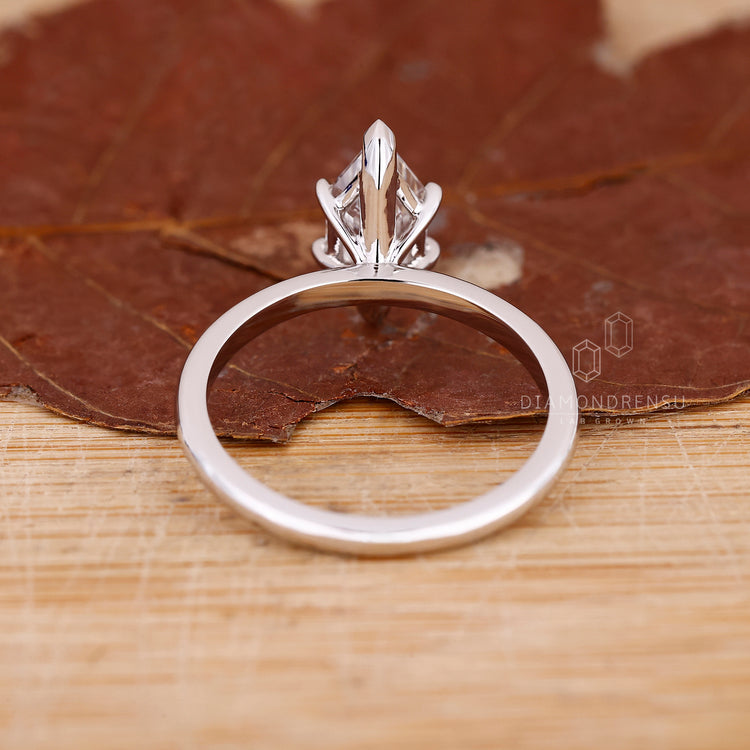 Buy Engagement ring with Elongated Hexagon Step Cut ring.
