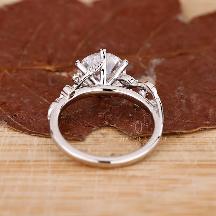 Lab Grown Diamond set with side stones.
