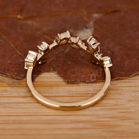Custom Wedding Band with marquise and round diamond mix.
