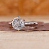 Portuguese cut diamond ring in tulip setting ring.
