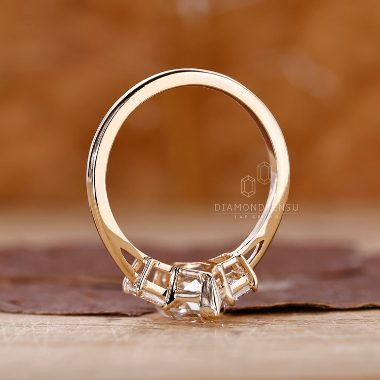 Buy Engagement ring with hexagon step cut engagement ring.
