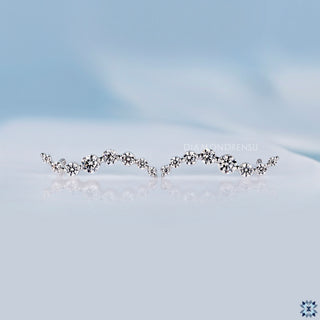 AUSM0249 Lab-Grown Diamond Vine Earrings - 18k White Gold