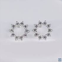 AUSM0241 Lab-Grown Diamond Sun Earrings - 18k White Gold